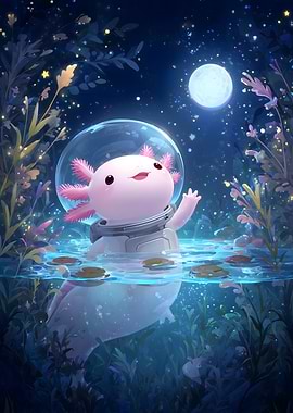Axolotl Astronaut in Water