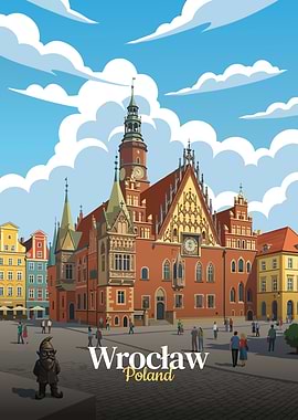 Wroclaw, Poland Cityscape Illustration
