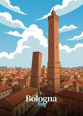 Bologna, Italy Cityscape Illustration
