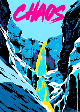 Chaos Waterfall Landscape Digital Art