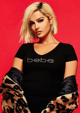 Bebe Rexha Portrait with Leopard Jacket