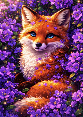 Fox Among Lavender Blooms
