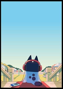Bluey Listening to Music