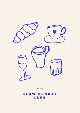 Slow Sunday Club Breakfast Illustration