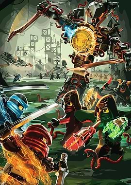 Lego Ninjago Battle Scene