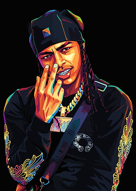 24kGoldn Portrait with Colorful Accents