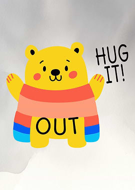 Hug It Out Cartoon Bear