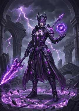 Purple Knight Sorceress in Ruins