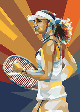 Martina Hingis in colorful art