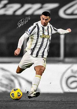 Cristiano Ronaldo Kicking Soccer Ball