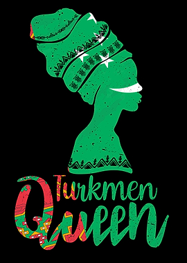 Turkmen Queen Turkmenistan Flag Afro Roots