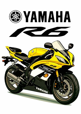 Yamaha R6 Motorcycle Illustration