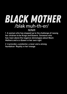 Black Mother Definition Typography Art