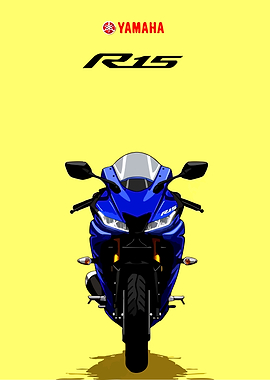 Yamaha R15 Motorcycle Illustration