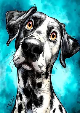 Dalmatian Dog Caricature Cartoon
