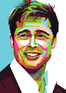 Brad Pitt Colorful Pop Art Portrait