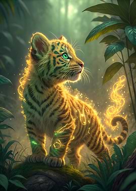 Enchanted Tiger Cub in Jungle