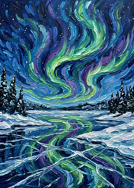 Aurora Borealis Painting