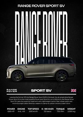 Range Rover Sport SV Car Poster