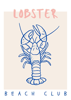 Lobster Beach Club Illustration