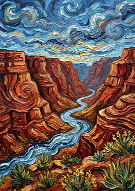 Grand Canyon Impasto Painting