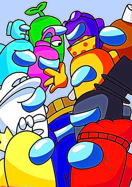Among Us Crewmates Cartoon Illustration