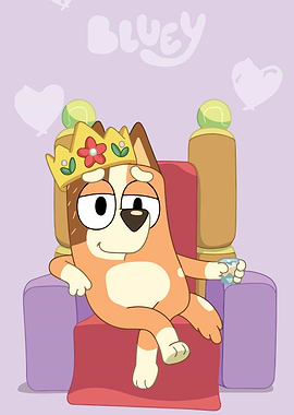 Bluey as Royalty on a Throne