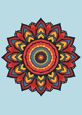 Mandala Art on Light Blue