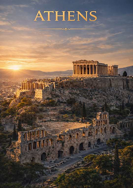Athens Acropolis at Sunset