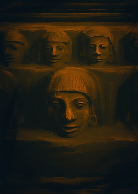 Ancient Faces Carved in Stone