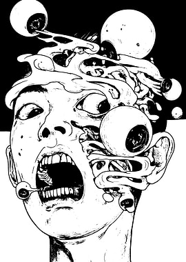 Surreal Black and White Portrait