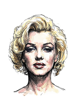 Marilyn Monroe Watercolor Portrait