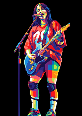 Billie Eilish Colorful Pop Art Portrait