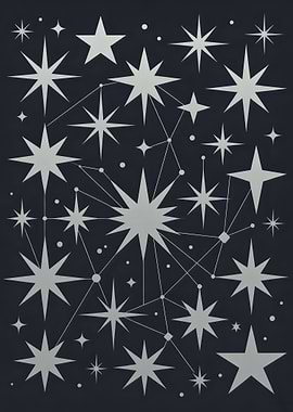 Starry Night Sky Constellation Pattern