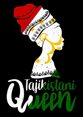 Tajikistani Queen Tajikistan Flag Afro Roots