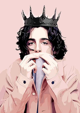 Timothée Chalamet with Crown Portrait