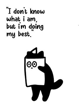 Motivational Cat Cartoon Doing Its Best