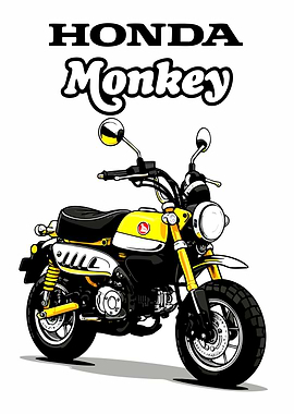 Honda Monkey Motorcycle Illustration