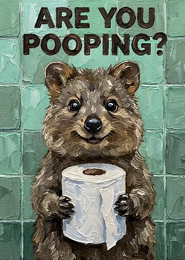 Quokka with Toilet Paper Painting