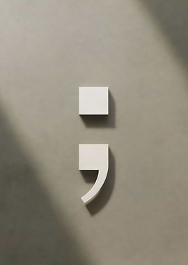 Semicolon on Gray Background