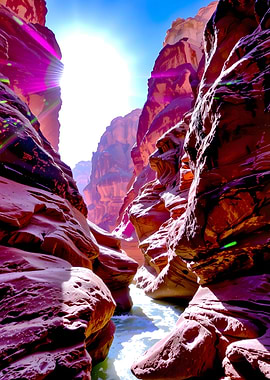 Canyon River with Sunlight