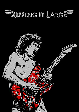 Riffing It Large Guitarist Illustration
