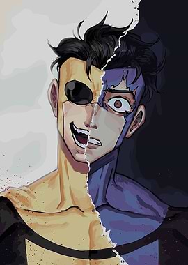 Omni-Man Split Face Digital Art