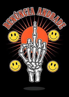 Renúncia Andrade: Skeletal Hand with Smiley Faces