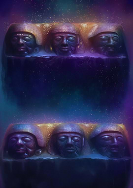 Ancient Stone Faces in Cosmic Space