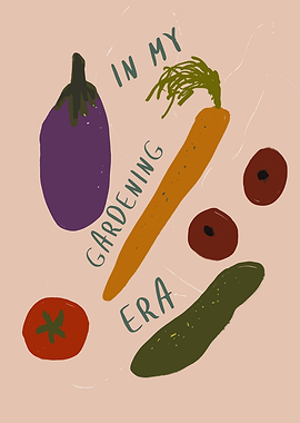 In My Gardening Era Vegetable Illustration