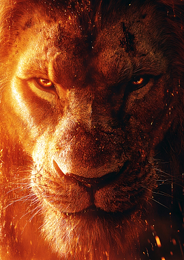 Lion's Fiery Gaze