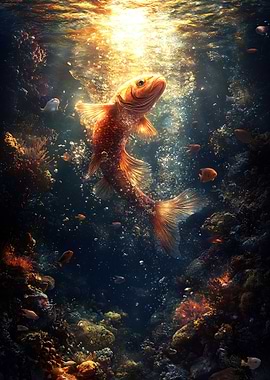 Underwater Fish with Coral Reef