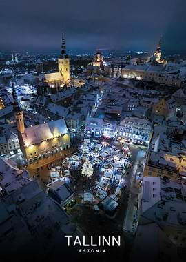 Tallinn, Estonia at Night