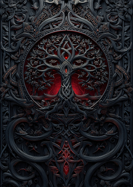 Dark Tree of Life Carving